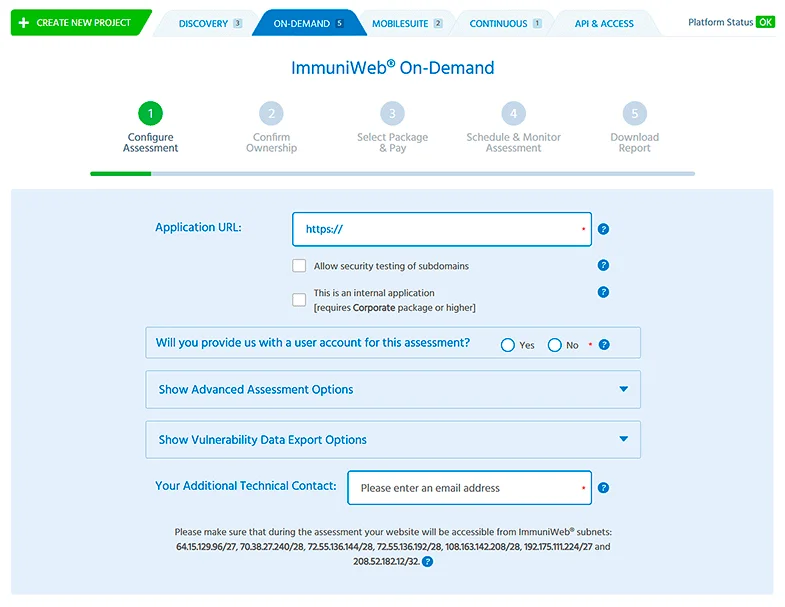 Immuniweb Ondemand3